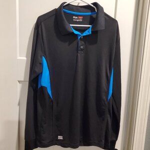 Fila Golf Performance Long Sleeve Polo Athletic Shirt -Sz Large